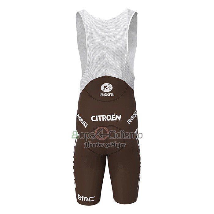 Ag2r Citroen Team Ropa Ciclismo Culotte Corto 2022 Mangas Cortas Blanco Brown